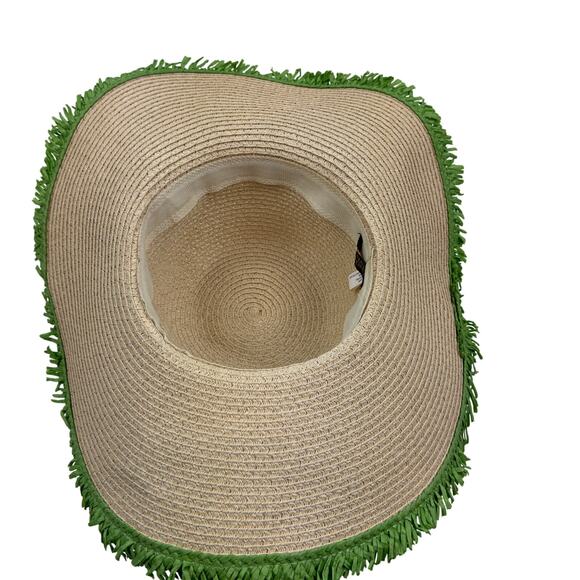 Magid Hats Straw/Paper Textured Flower Embellished Pool Beach Resort Sun Hat O/S - Picture 6 of 8